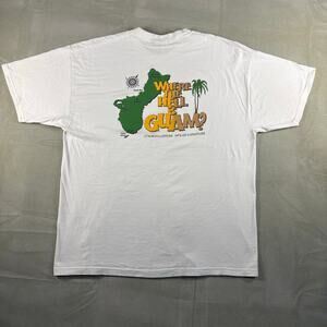 Vintage Guam Where The Hell Is Guam T Shirt XL Hanes Heavyweight Tourist USA